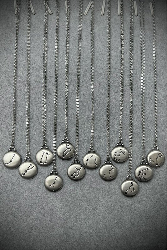 Grandinėlė su zodiako ženklo pakabuku +DOVANA auskarai 4