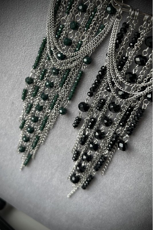 Segė - žiogelis "Dark Green" kristalai