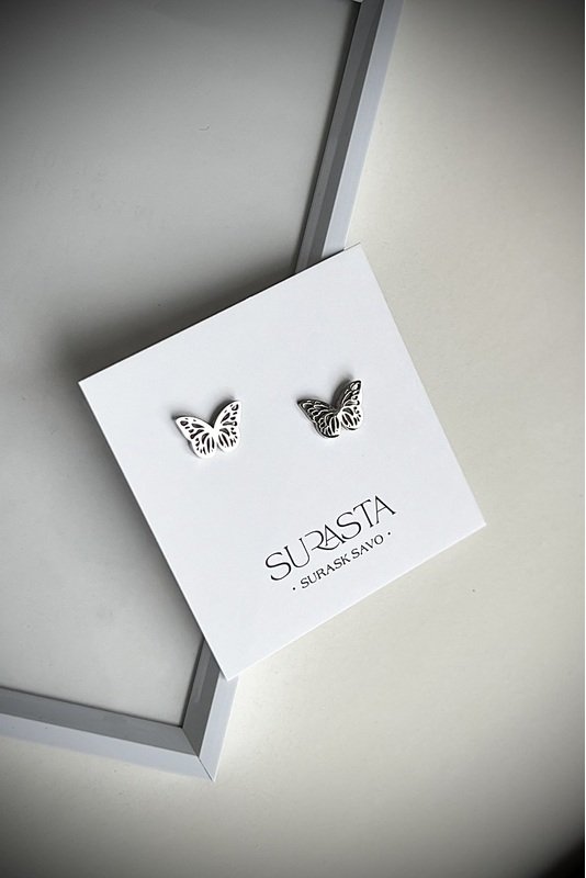 Nerūdijančio plieno auskarai "Drugelis" 2