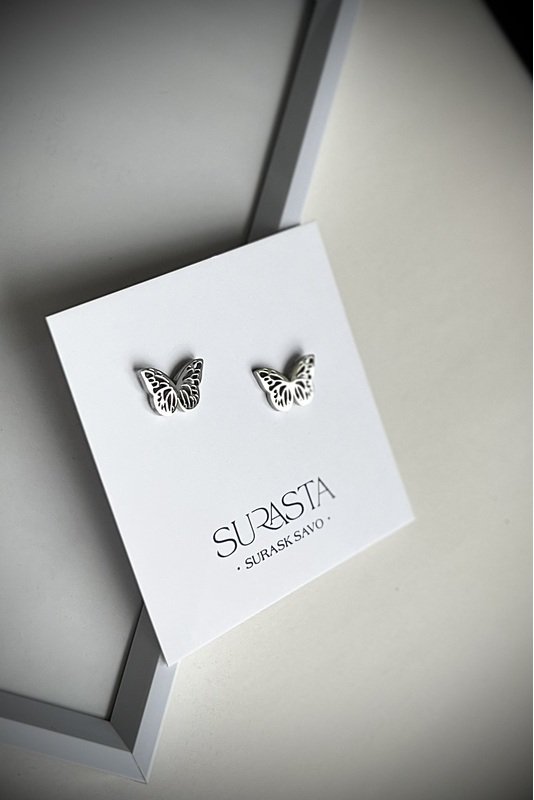 Nerūdijančio plieno auskarai "Drugelis"