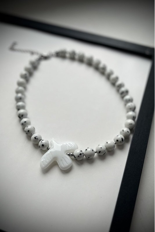 Žadeito vėrinys su stiklo "Paukščiu" 1