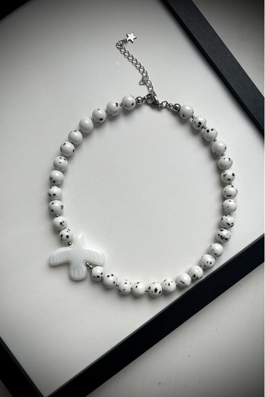 Žadeito vėrinys su stiklo "Paukščiu" 3