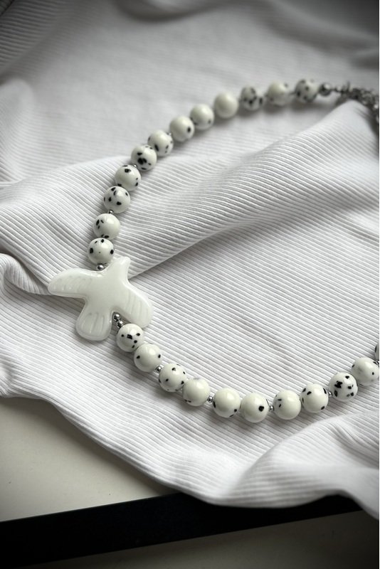 Žadeito vėrinys su stiklo "Paukščiu" 2