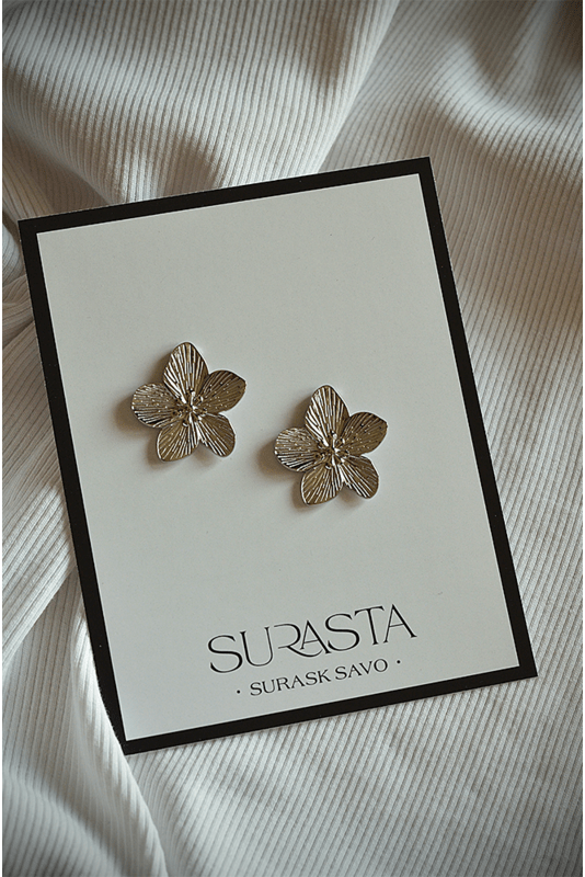 Nerūdijančio plieno auskarai "Gėlė" 1