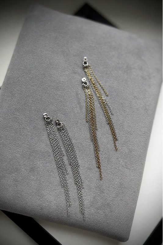 Auskarų užsegimai su grandinėlėmis 3