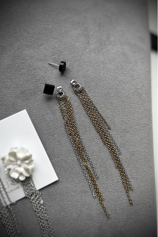 Auskarų užsegimai su grandinėlėmis 2