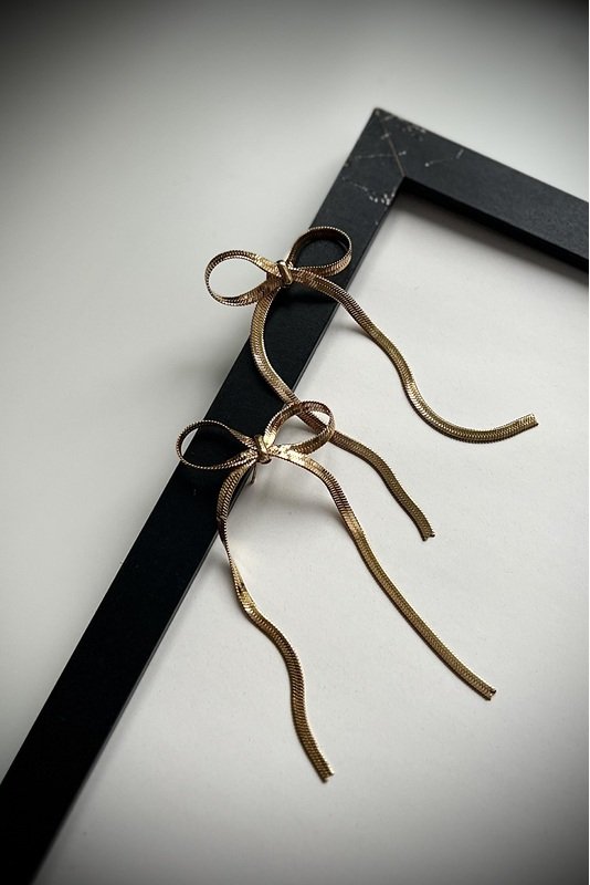 Nerūdijančio plieno auskarai "Grandinėlės kaspinėliai" 3