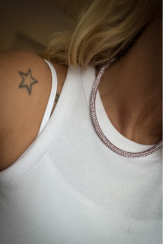 Stiklo kristaliukų vėrinys +DOVANA apyrankė 6