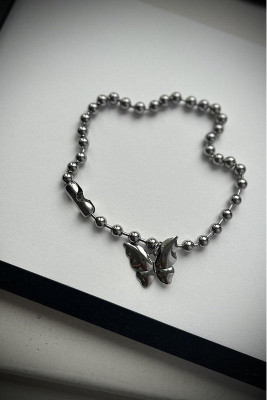 Nerūdijančio plieno burbulų grandinėlė su drugeliu 2