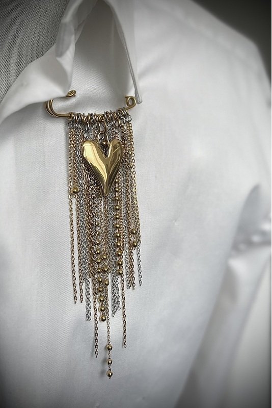 Segė - žiogelis "Širdis" #3 auksas