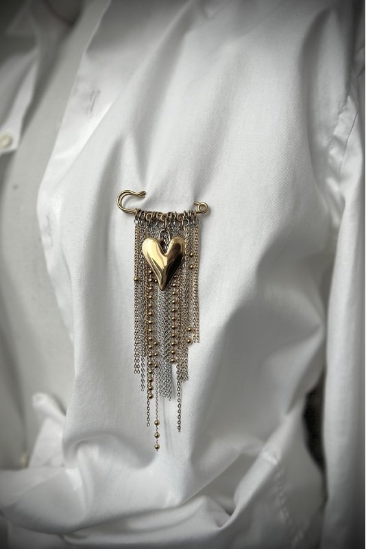 Segė - žiogelis "Širdis" #3 auksas 1