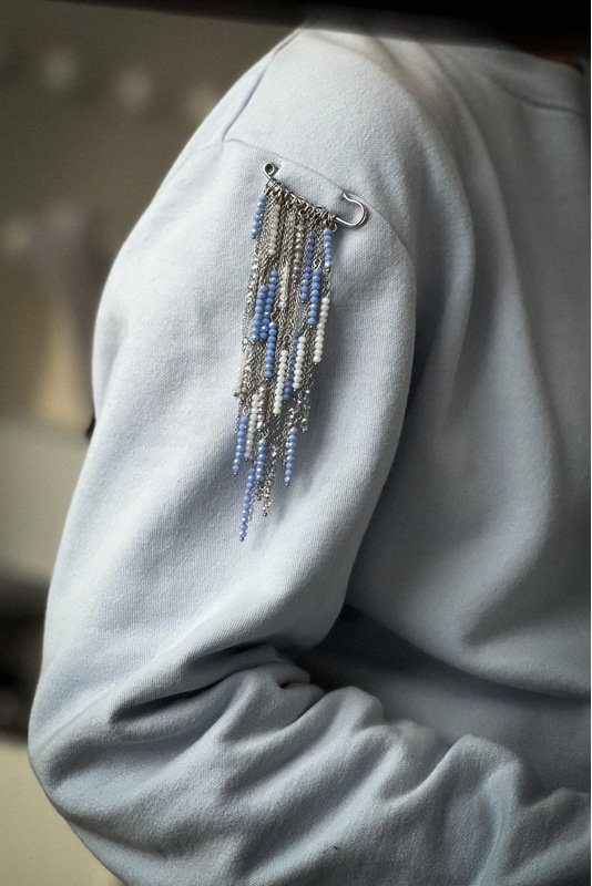 Segė - žiogelis "Stiklo varvekliai" - žydra 2