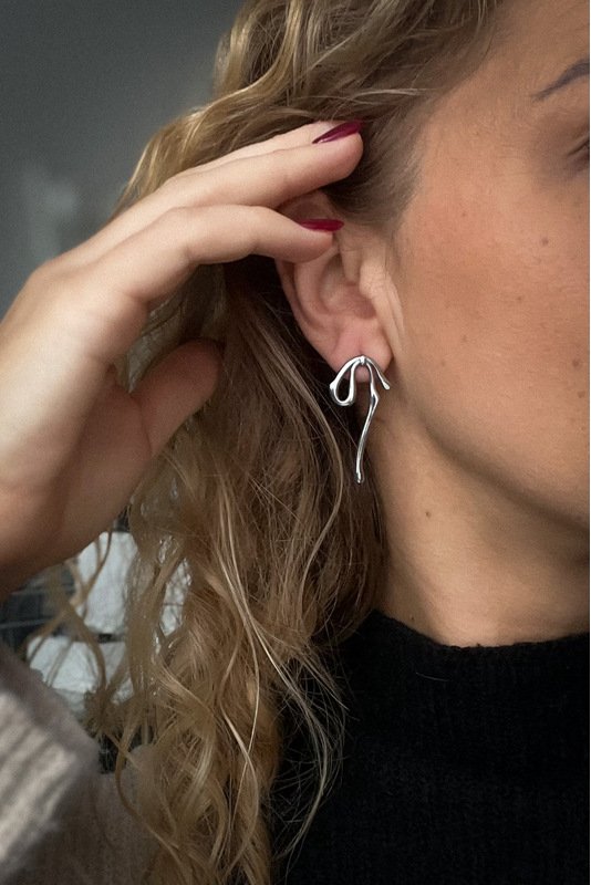 Nerūdijančio plieno auskarai "Kaspinėlis"