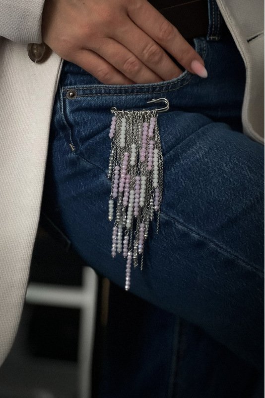 Segė - žiogelis "Stiklo varvekliai" - rožinė 1