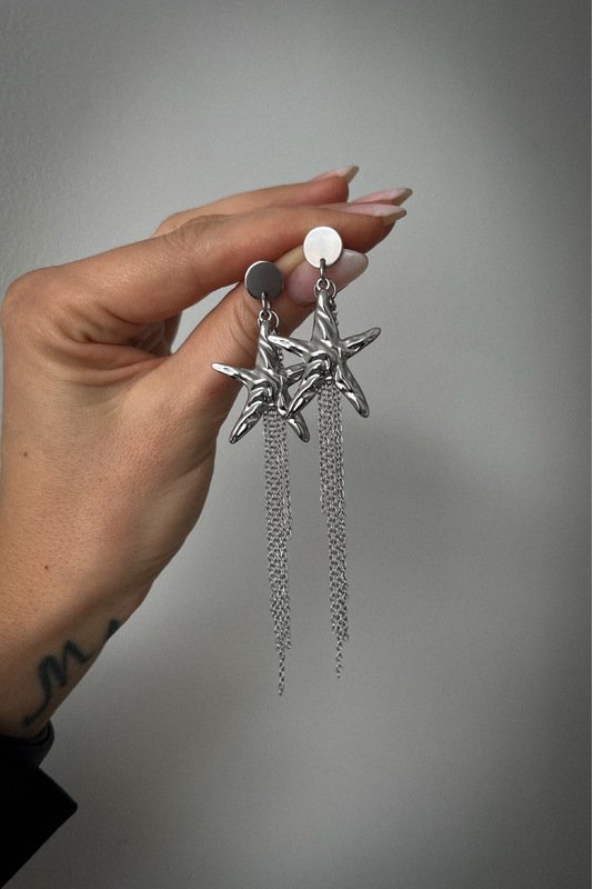 Auskarai "Jūros žvaigždė su grandinėlėm" 1