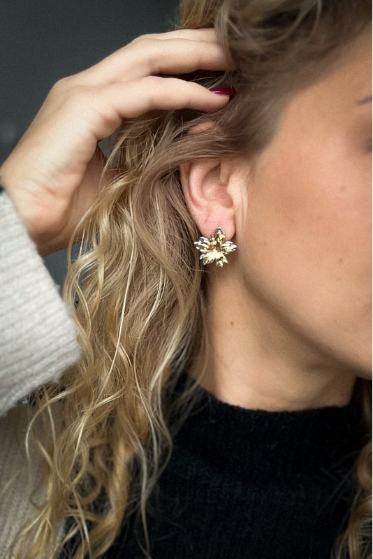 Nerūdijančio plieno auskarai "Aukso/sidabro gėlė" 1