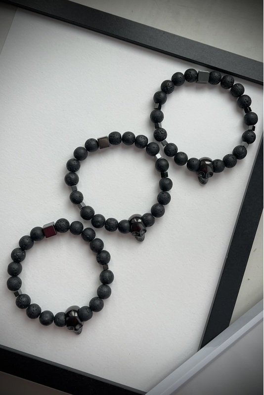 UNISEX Lavos apyrankė su keramikos akcentine detale "Kaukuolė" 2