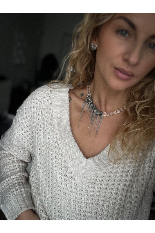 Vėrinys su Kvarco ir grandinėlių akcentu