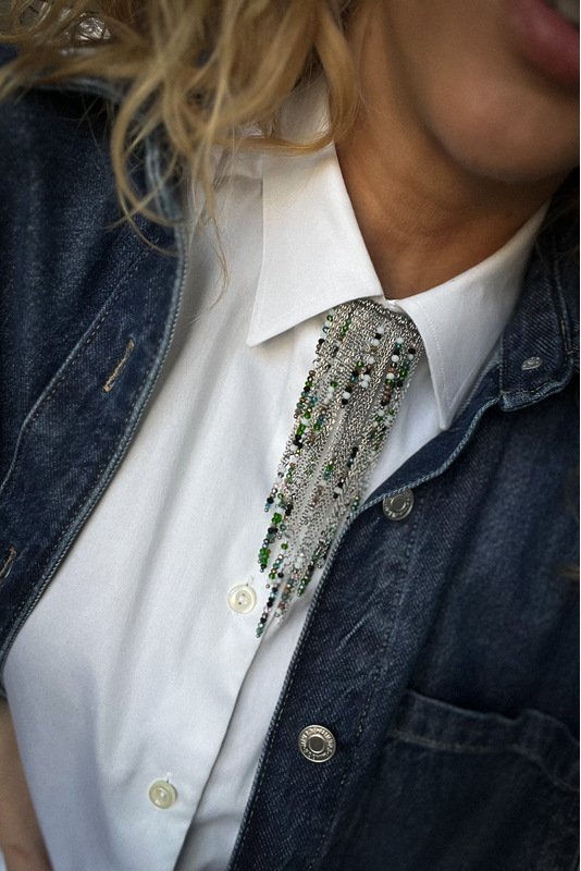 Marškinių Segė - žiogelis "Stiklo varvekliai"