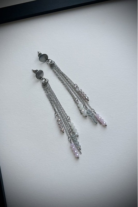 Auskarai "Grandinėlės/karoliukai" 2