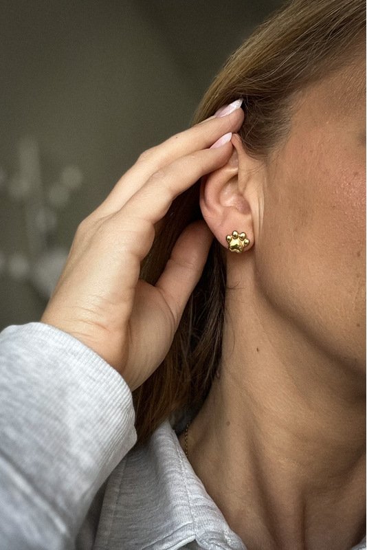 Nerūdijančio plieno auskarai "Pėdutės" 1