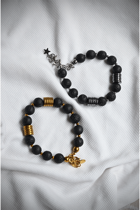 Lavos apyrankė su Hematito akcentine detale