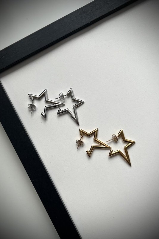Nerūdijančio plieno auskarai "Žvaigždės"