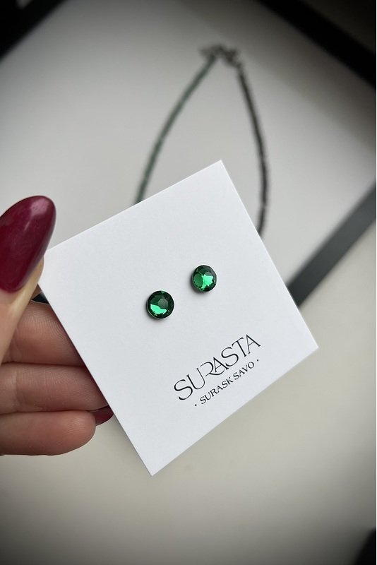 Smulkių stiklo karoliukų vėrinio ir PRIMERO kristalo auskarų komplektas 1