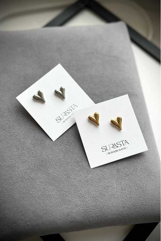 Nerūdijančio plieno auskarai "Širdelės"