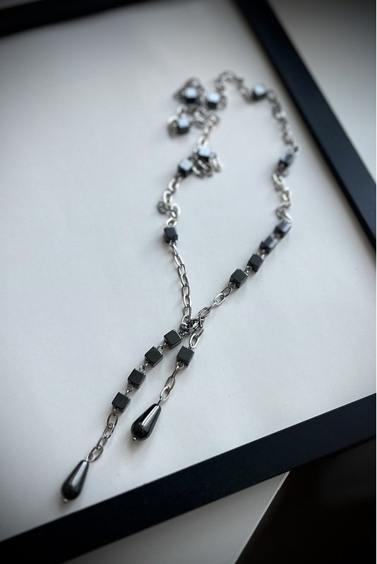 Reguliuojamo ilgio grandinėlė su pilku Hematitu