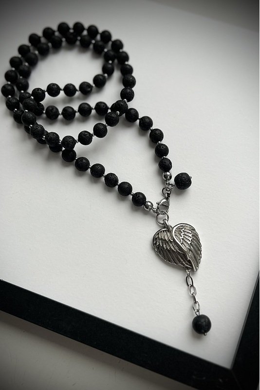 Lavos/Hematito vėrinys "Angelo sparnai"  4