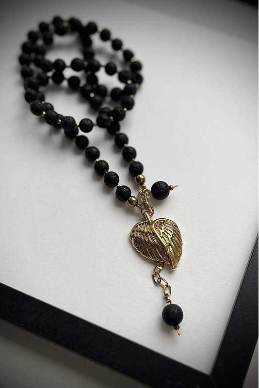 Lavos/Hematito vėrinys "Angelo sparnai"  3