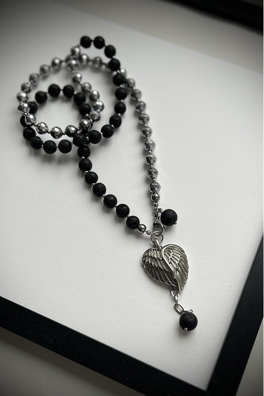 Lavos/Hematito vėrinys "Angelo sparnai"  2