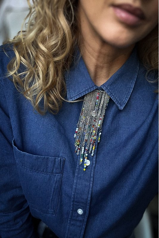 Marškinių Segė - žiogelis "Stiklo varvekliai"