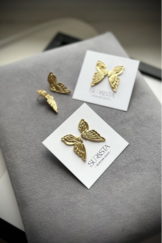 Nerūdijančio plieno auskarai "Sparnai"