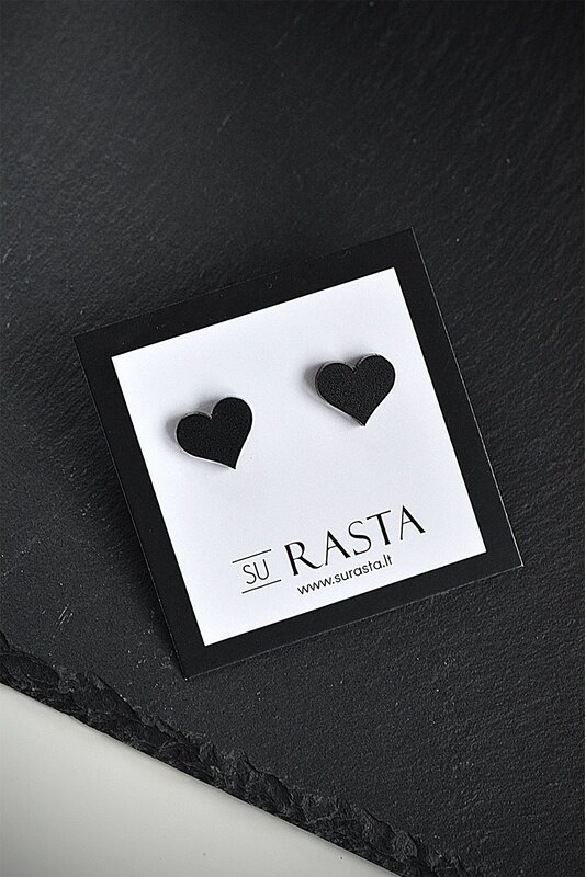 Organinio stiklo auskarai ''MINI širdelės'' 1